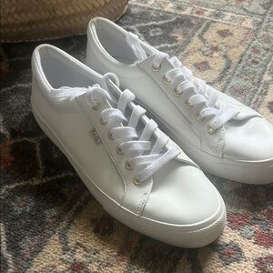 Keds White Sneakers with Gold Details
